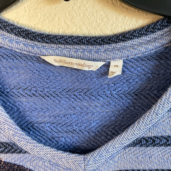 Soft Surroundings Womens Petite Small Blue Wildflower Embroidered‎ Tunic - Picture 4 of 5